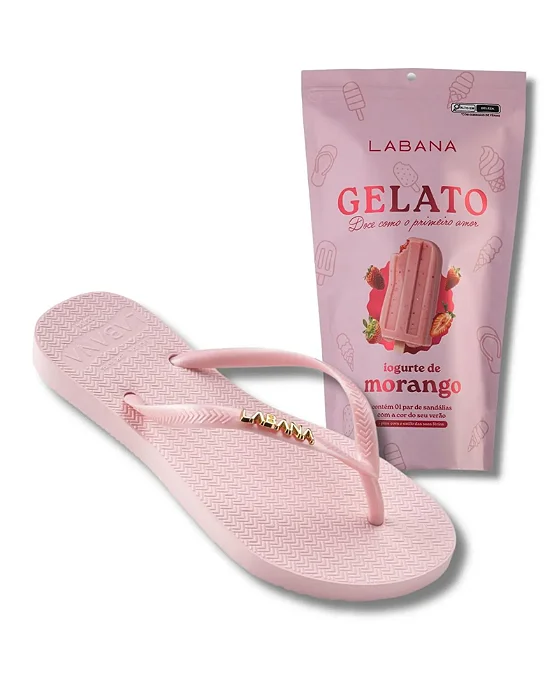 Sandália de dedo Gelato + Pin colecionável | Iogurte de morango