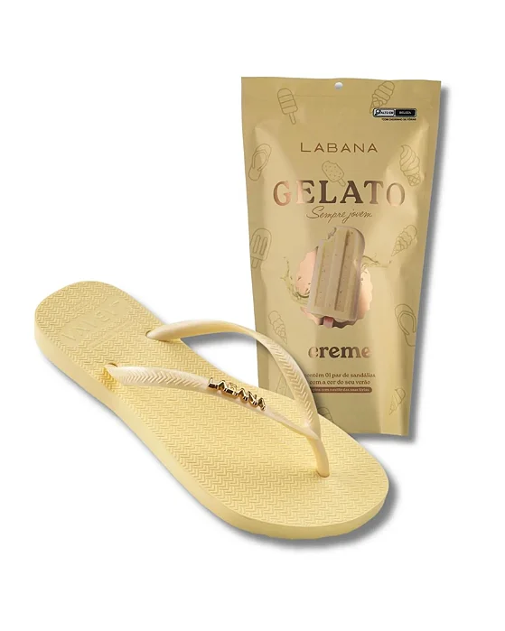 Sandália de dedo Gelato + Pin colecionável | Creme