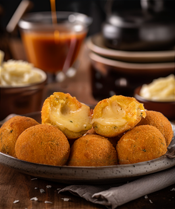 Bolinho de Mandioquinha com Provolone - Porção com 8 unidades de 33g