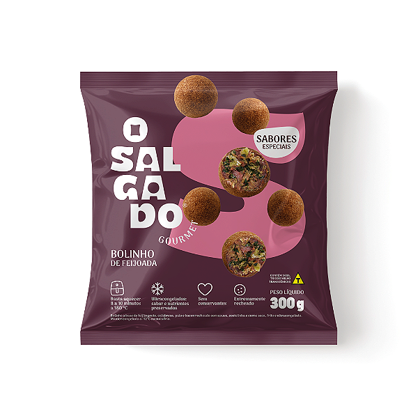 Bolinho de Feijoada 20g – Pacote 300g | Frito Congelado para Aquecer