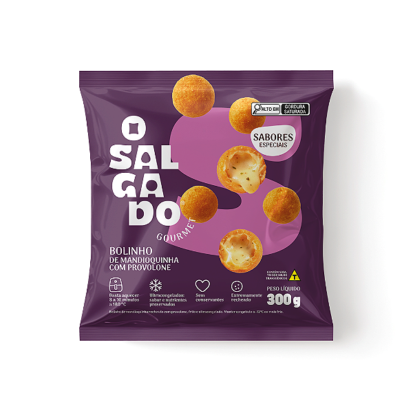 Bolinho de Mandioquinha com Provolone 20g – Pacote 300g | Frito Congelado para Aquecer
