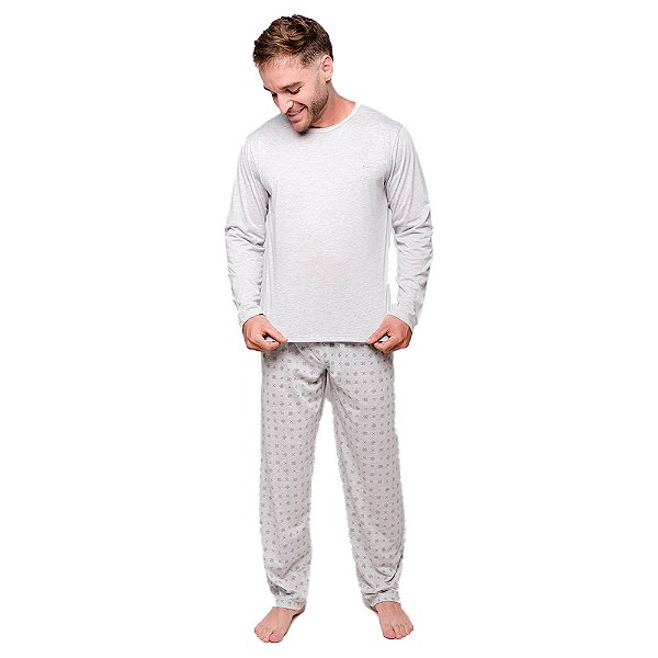 Pijama Calça Estampa Poá Manga Longa Diones Frio Masculino