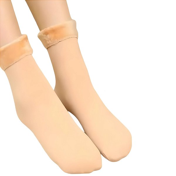 Kit com 3 Meias Termica Unissex Peluciada Para Frio Intenso