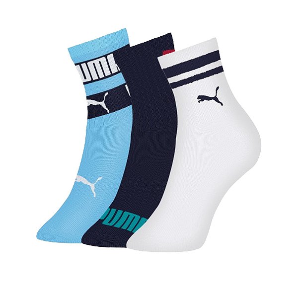 Kit 3 Pares Meia Puma Infantil Menino Cano Longo Puma