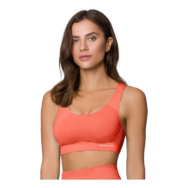 Top Sem Costura Sem Bojo Sport Fitness Selene De Microfibra