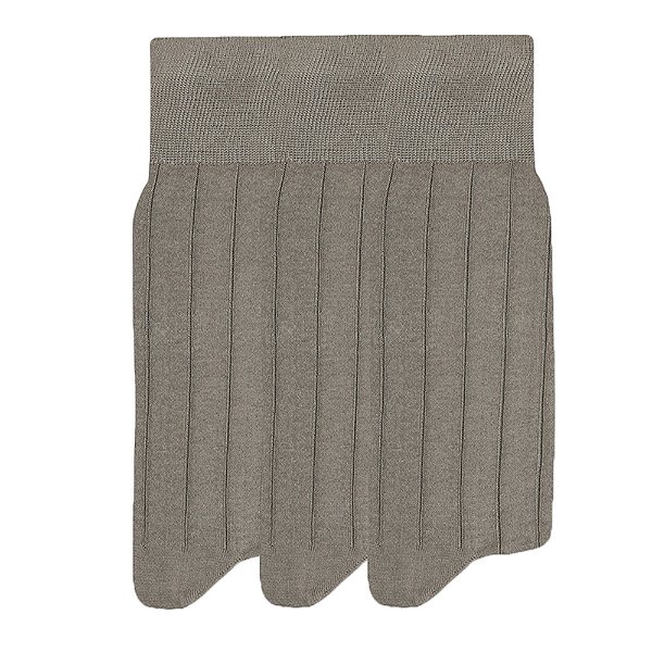 Kit 3 Pares De Meia Social Canelada Mash Algodão Cano Longo