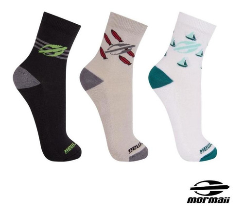 Kit Com 3 Pares De Meias Cano Médio Masculina Mormaii