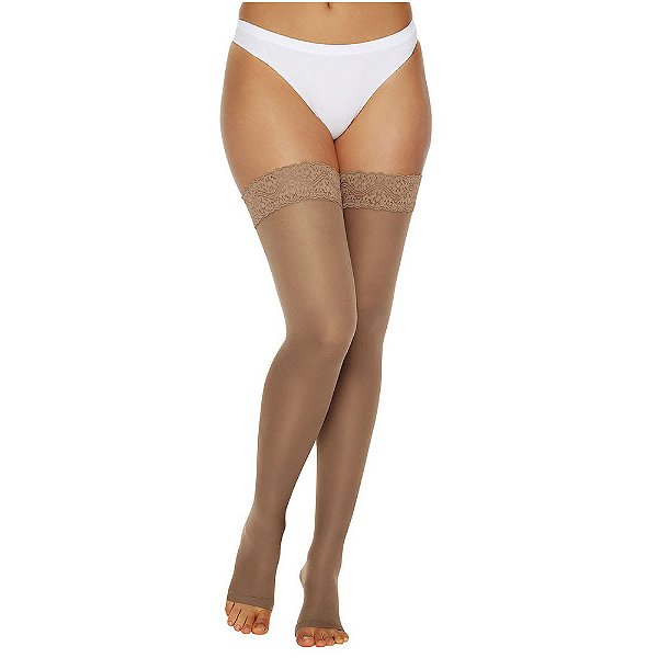 Meia 18-21 Mmhg 7/8 Renda Com Silicone Sem Ponteira Feminina