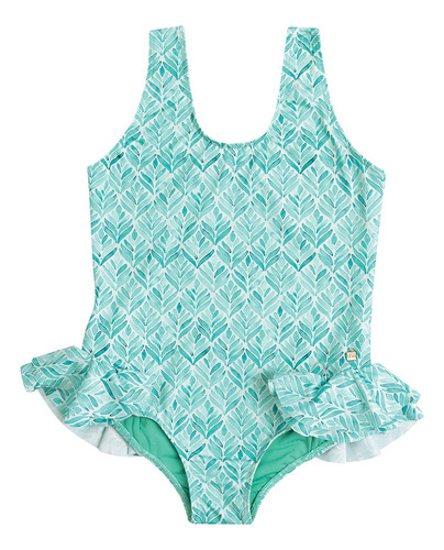 Maiô She Infantil Com Babado Menina Moda Praia Calor Verão