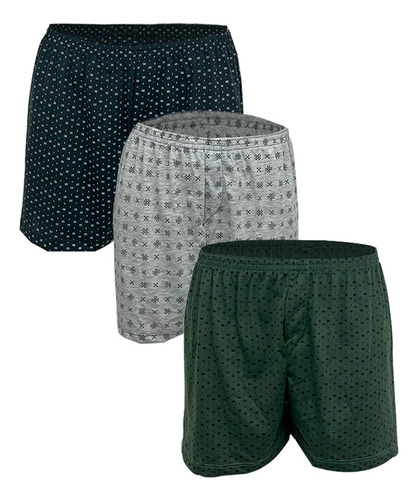 Kit 3 Samba Canção Masculina Diones Com Elástico Na Cintura