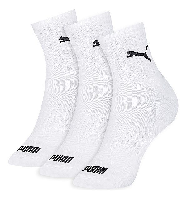 Kit Com 3 Pares Meia Esportiva Masculina Cano Médio Puma