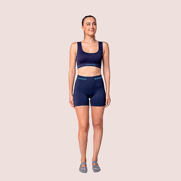 Shorts Feminino Speedo Treino Canelado Com Elastano