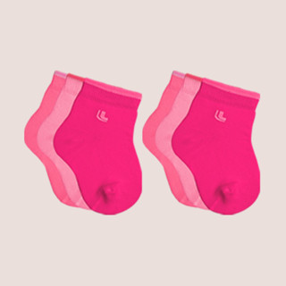 Kit Com 6 Pares Meias Baby Lupo Bebe Lisa Infantil Com Punho Soft