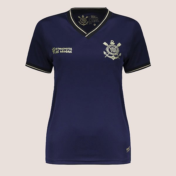 Camisa Feminina Corinthians Oficial Respeita as Minas Tecido Fresco