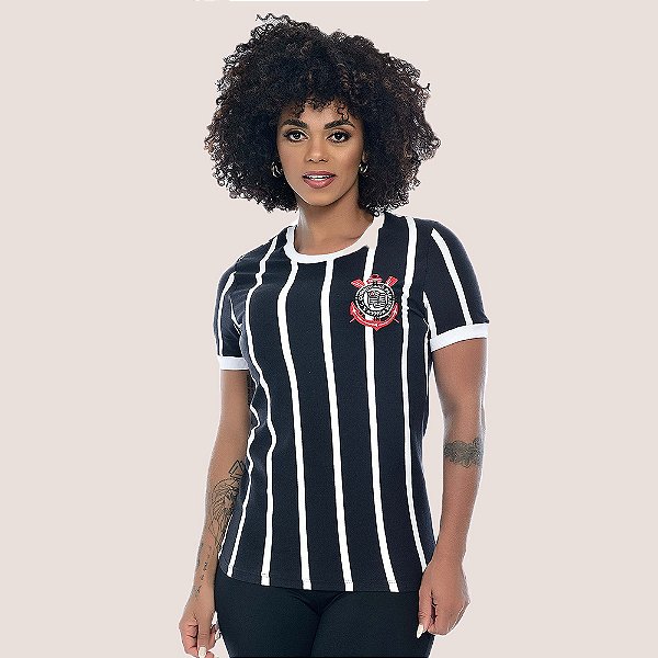 Camiseta Retrô Corinthians 1982 Feminino Oficial