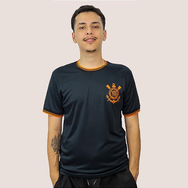 Camiseta Masculina Preta Torcedor Corinthians Oficial