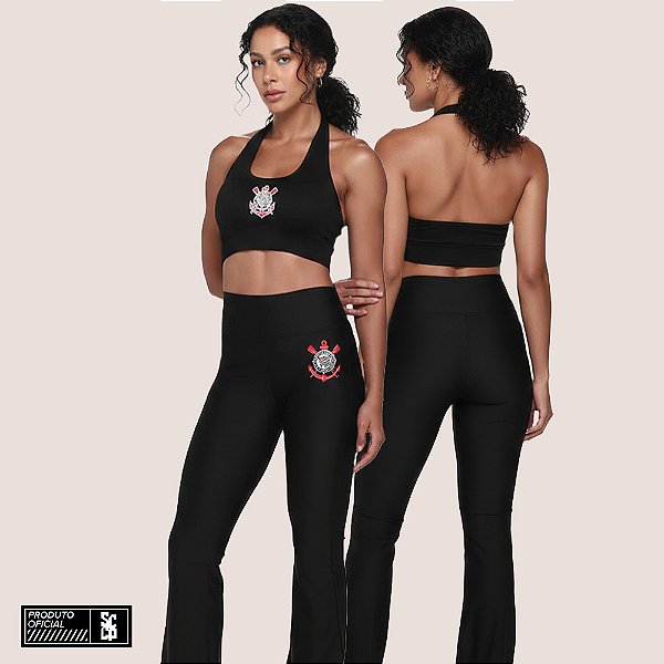Calça Flare Corinthians Oficial Feminina Confortável