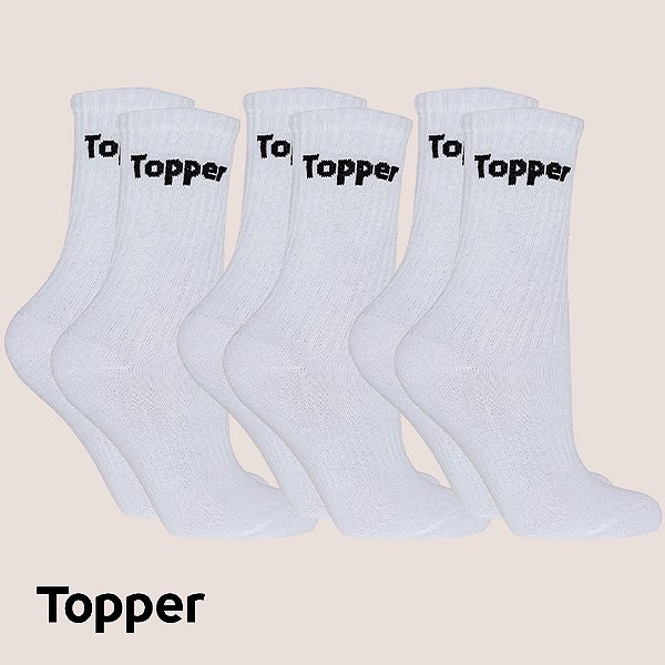 Kit 3 Pares Meia Topper Cano Médio Esportiva Alta Qualidade