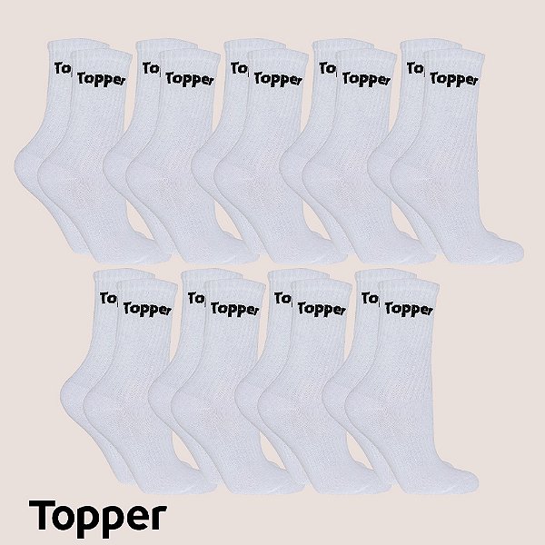 Kit 9 Pares Meia Topper Cano Médio Para Academia