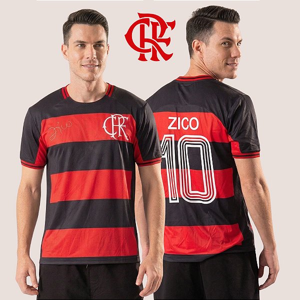 Camiseta Flamengo Zico Oficial Masculina com Tecnologia Dry Fit e Ótimo Caimento