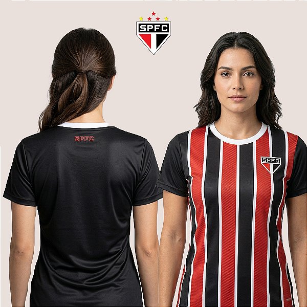 Camiseta Oficial São Paulo FC Feminina Esportiva Respirável Sport Dry Fit Casual
