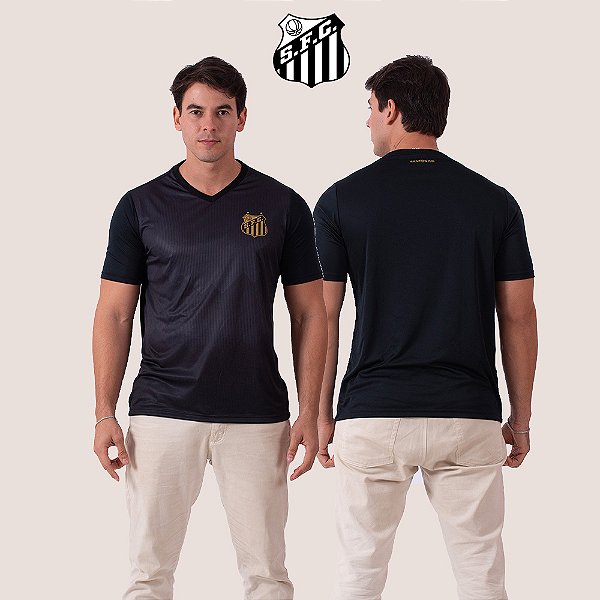 Camiseta Santos FC Masculina Adulto Design Moderno Leve Respirável Uso Diário