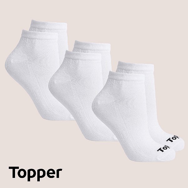 Kit 3 Meias Topper Cano Baixo Alta Qualidade
