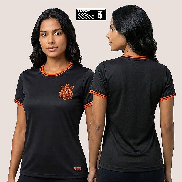 Camisa Corinthians Feminina Estilo Torcedor Dry Fit