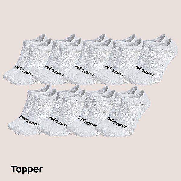 Kit 9 Pares Meia Curta Topper Discreta Para Tênis