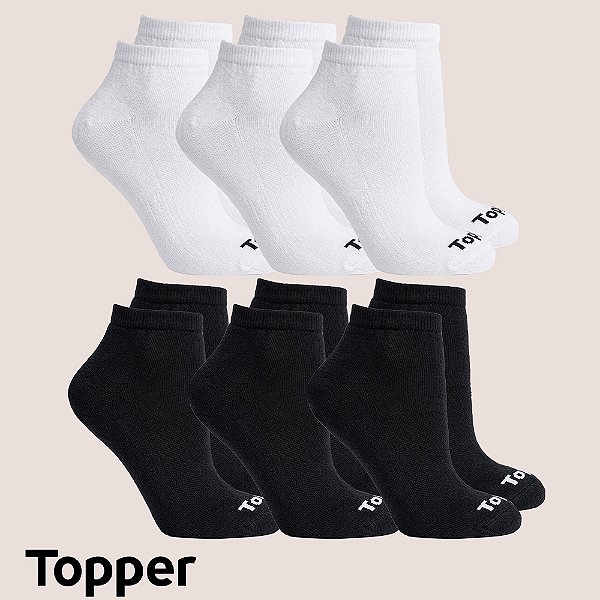 Kit 6 Meias Topper Cano Baixo Uso Casual