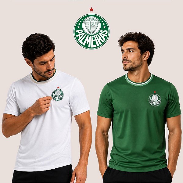 Camiseta Palmeiras Masculina Com Emblema Bordado