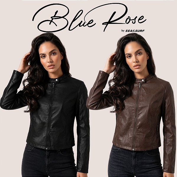 Jaqueta Feminina PU Elegante Para Outono Inverno