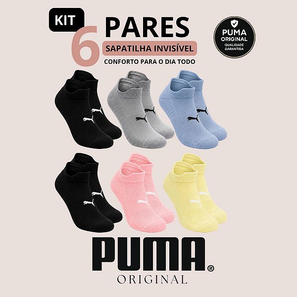 Kit Com 6 Meias Esporte Sapatilha em Poliamida Leve e Respirável