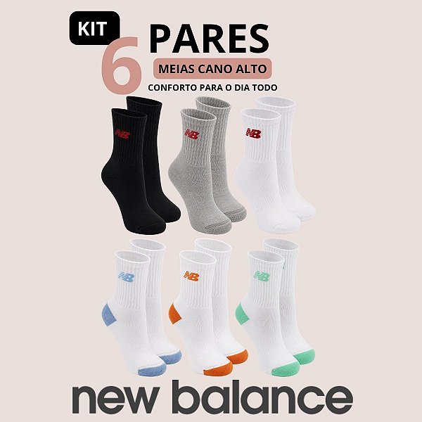 Kit 6 Pares de Meias Infantil Cano Alto Atoalhadas Casual