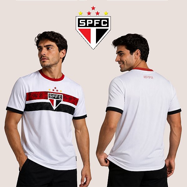 Camiseta São Paulo SPFC Tricolor Esportiva Leve Confortável Manga Curta para o Dia a Dia