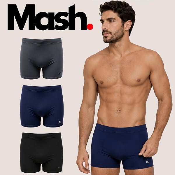 Sunga Mash Masculina Boxer Longa Esportiva para Praia, Piscina e Atividades Aquáticas