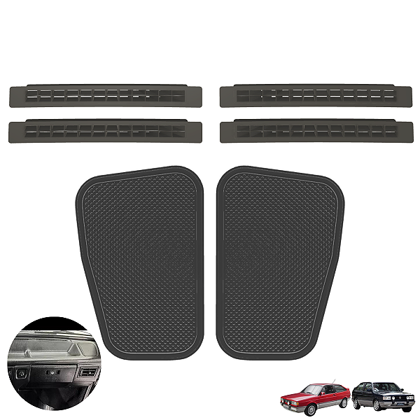 Kit 4 Difusor Ar + 2 Tela Alto Falante Painel Satélite Gol