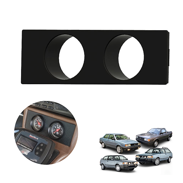 Suporte 2 Manômetros 52mm Console Porta Fita Gol VW Quadrado
