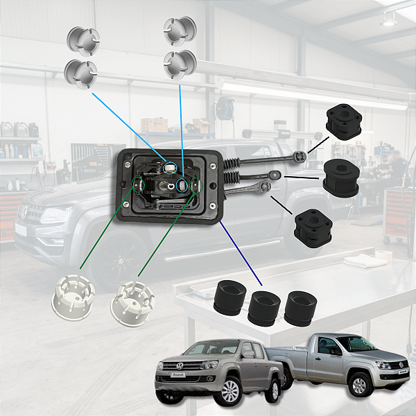 Kit Bucha Completo da alavanca de cambio Vw Amarok Manual