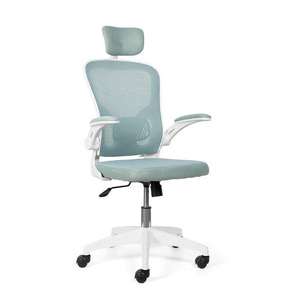 Cadeira De Escritório Brin7 B7 002 Ergonômica Branca Mesh