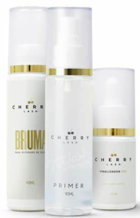 KIT CHERRY PARA EXTENSAO DE CILIOS -  BRUMA + PRIMER + FINALIZADOR