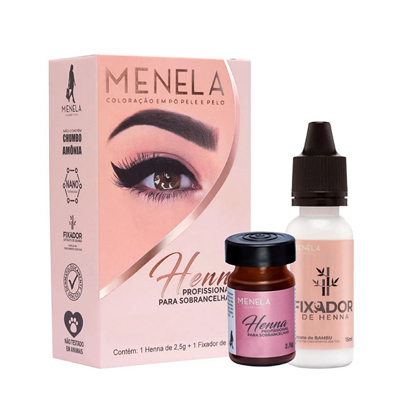 HENNA PARA SOBRANCELHA MENELA 2,5G - CASTANHO ESCURO
