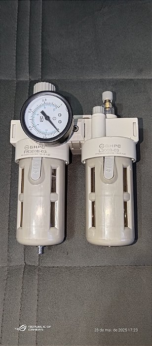 Filtro Eliminador De Água E Lubrificador de Óleo Com Regulador Pressão (FR+L)