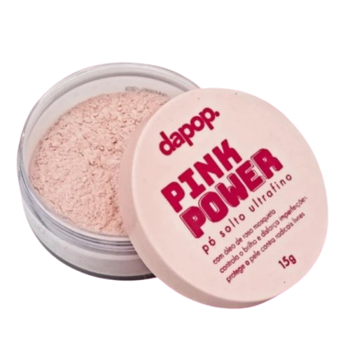 Pó Facial Solto Ultrafino Power Pink Dapop - Rosa Mosqueta