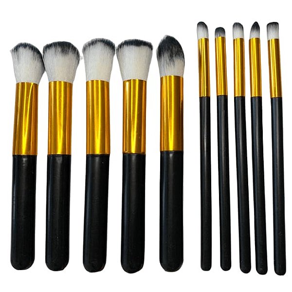 Kit Pincel Maquiagem Kabuki 10 Peças Profissional