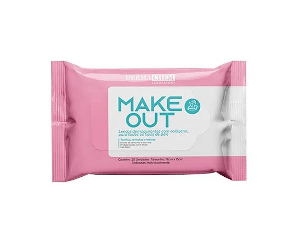Lenços Demaquilante Colágeno Dermachem MakeOut Skin Care