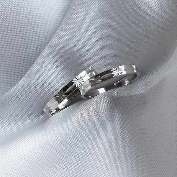 Par de Alianças de prata 925 2,5mm