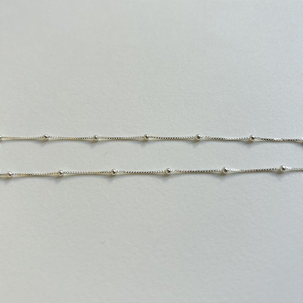 Corrente de Bolinhas Prata 925 45cm Veneziana
