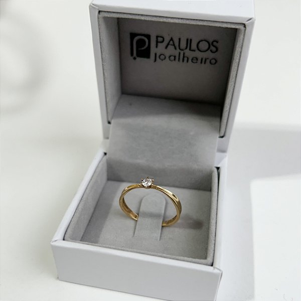 Anel Solitário 6 Garras Ouro 18K