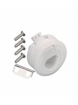 Puxador Plástico Redondo sem chave (para instalação em abertura de 51mm de diâmetro e portas de 10 a 19mm).